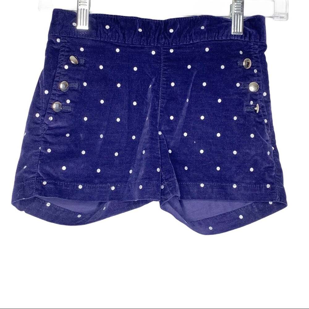 Girls Gap Kids Blue White Polka Dot Suede Shorts Large 10-11